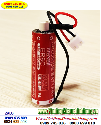 Maxell ER6C, Pin Maxell ER6C lithium 3.6v  1800mAh (zắc trắng) Made in Japan